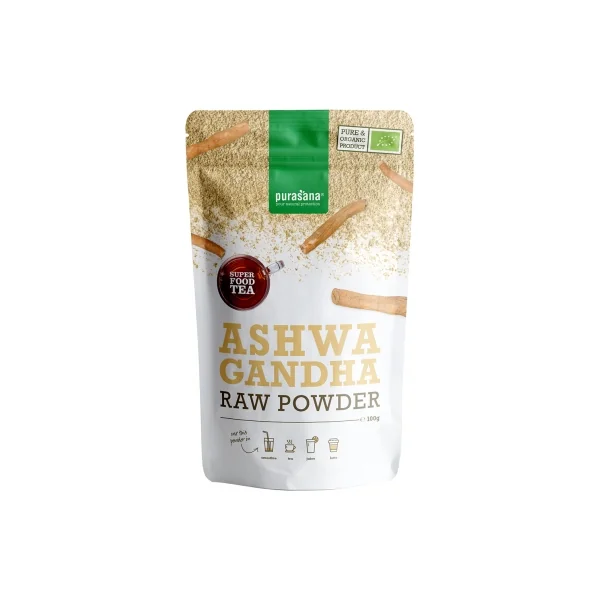 Purasana Super Food Tea Poudre d'Ashwagandha Bio 100 g