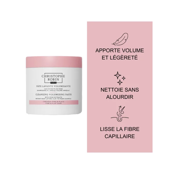 Pâte lavante volumisante aux extraits de rose 250 ml