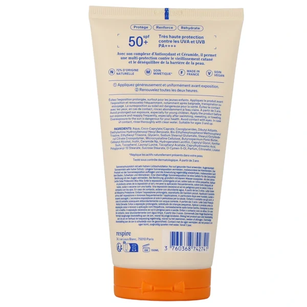 Respire Lait Solaire SPF50+