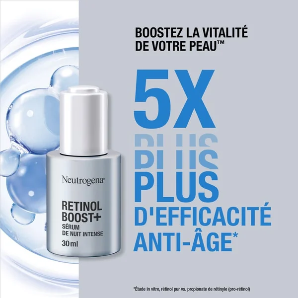 RÉTINOL BOOST+ - Sérum de Nuit Intense Anti-ge - Tous Types de Peaux, 30ml