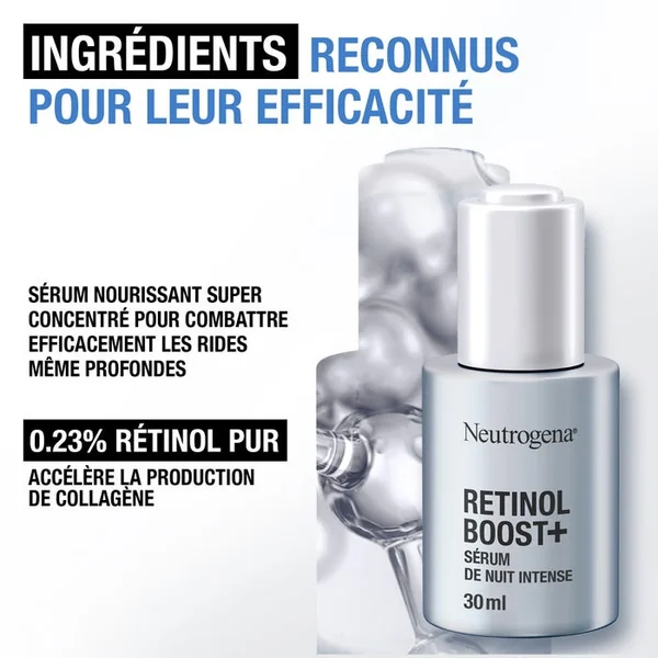 RÉTINOL BOOST+ - Sérum de Nuit Intense Anti-ge - Tous Types de Peaux, 30ml