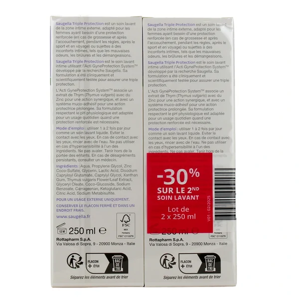 Saugella Expert Soin Lavant Intime Triple Protection