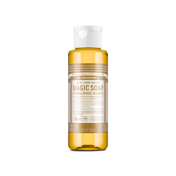 Savon liquide jasmin / bois de santal Dr Bronner's 100ml