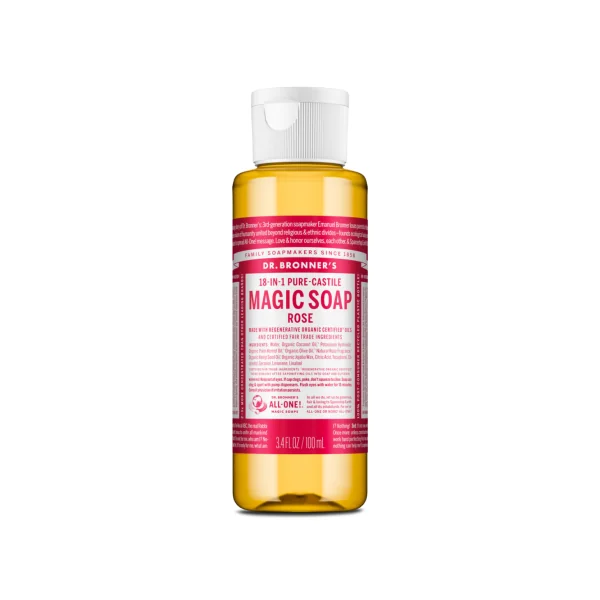 Savon liquide rose Dr Bronner's 100ml