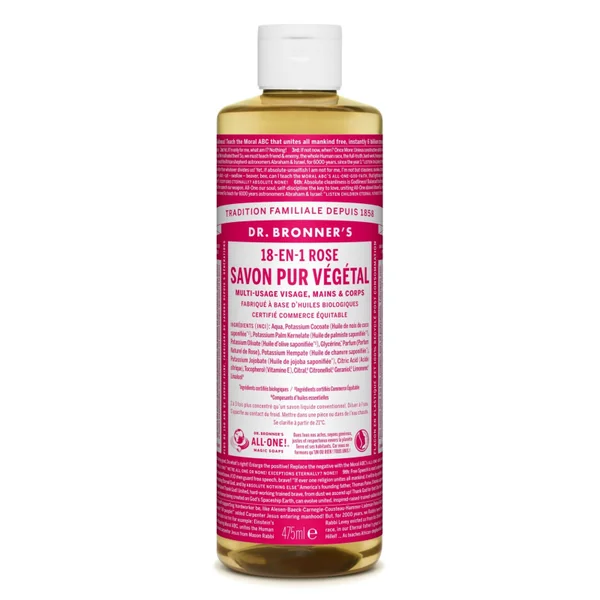 Savon liquide rose Dr Bronner's 475ml