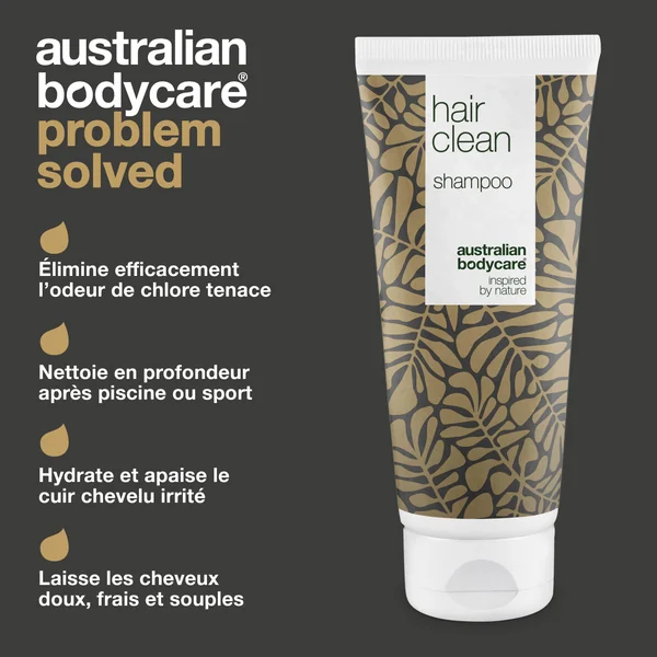 Shampooing anti chlore — Le shampooing à l'huile de tea tree élimine l'odeur de chlore