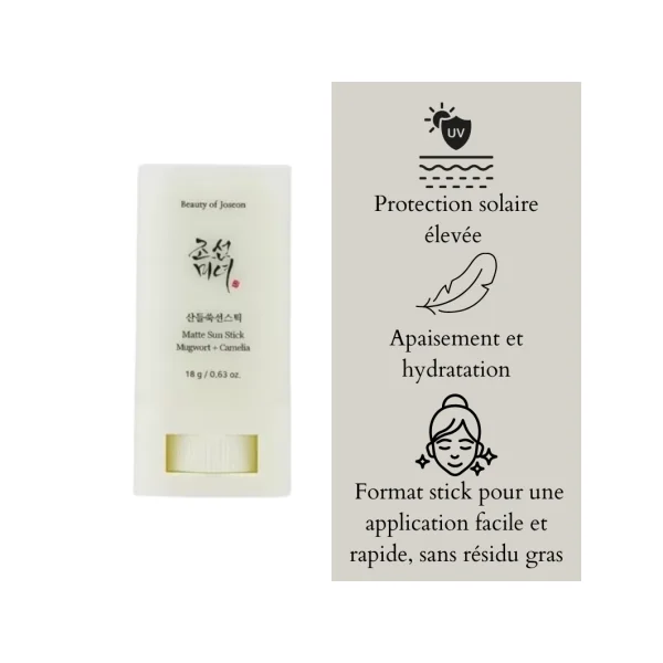 Stick solaire mat visage SPF50+ PA++++ 18gr