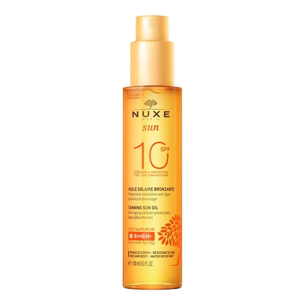 SUN - Huile Solaire Bronzante SPF10 - Visage et Corps - Tous Types de Peaux, 150ml