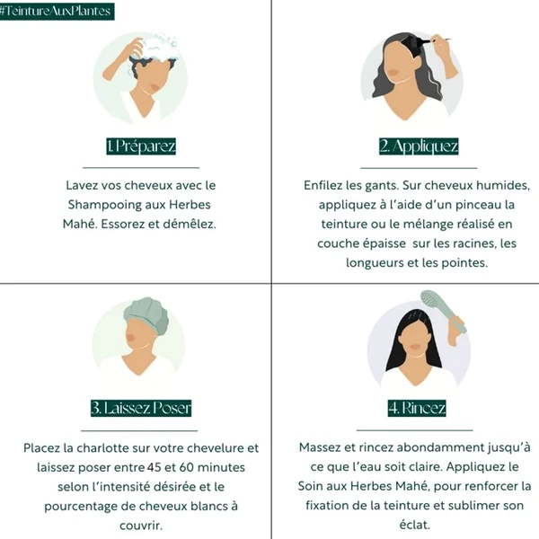 Teinture aux plantes Martine Mahé n°4 Châtain