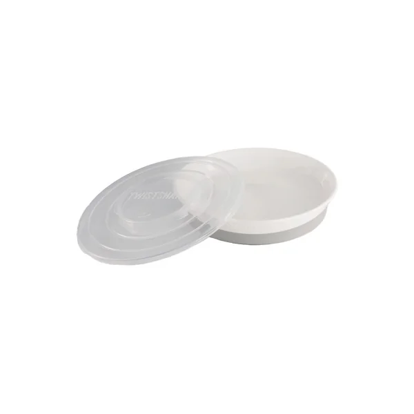 Twistshake Assiette Classique & Couvercle 6 Mois et + - Couleur : Blanc