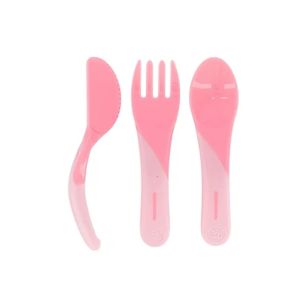 Twistshake Couverts d'Apprentissage 6 Mois et + - Couleur : Rose Pastel