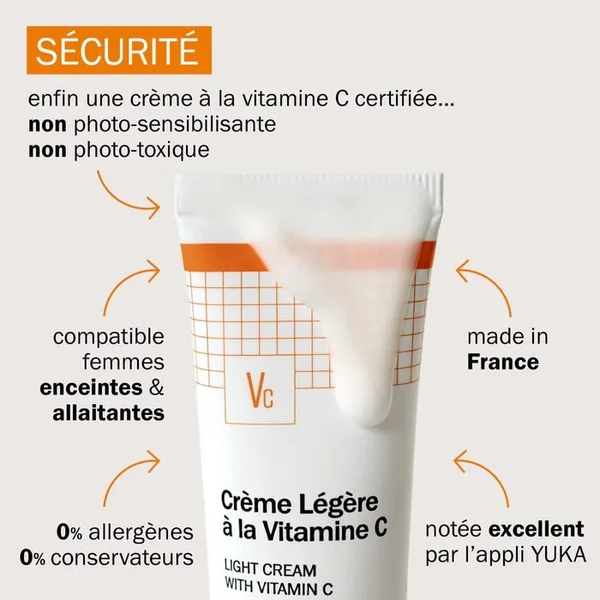 VITAMINE C - Crème Légère - Visage - Tous Types de Peaux, 40ml
